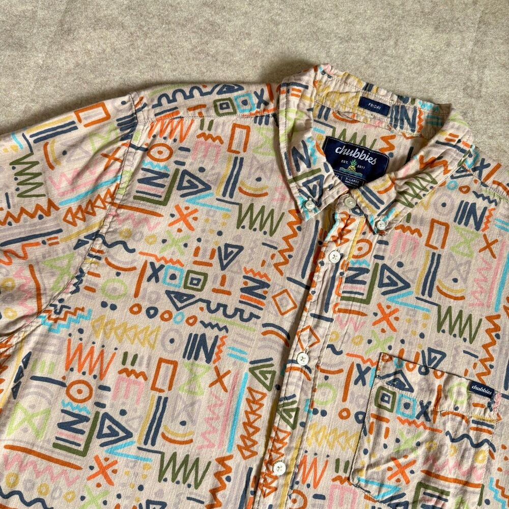 Chubbies Friday shirt mens XL disco desert geometric abstract beachy